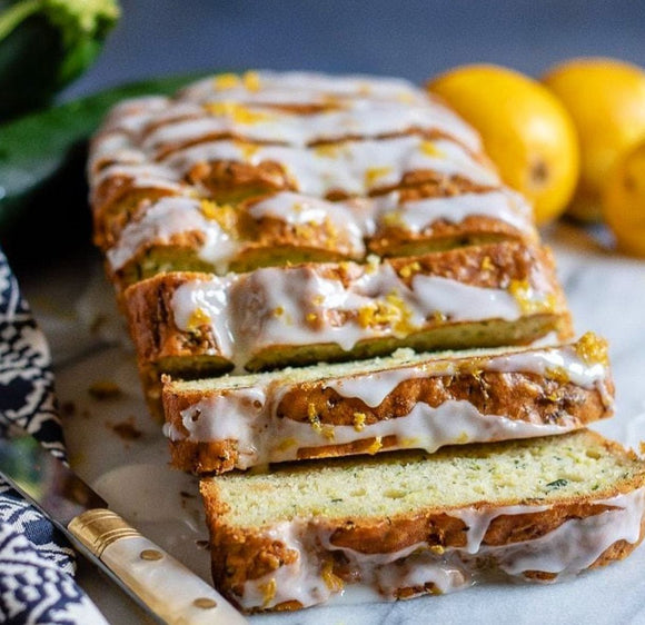 Superfood Zucchini Bread with Lemon Drizzle (Made with Vanilla Protein Powder)